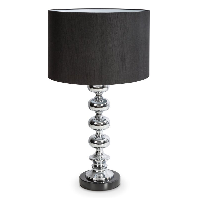 ArtFir Stolní lampa NIKI 01 | stříbrná/černá 36 x 23 x 61 cm