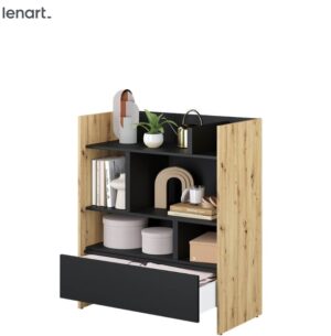 Dig-net nábytek Regál Lenart BED CONCEPT BC-25 | dub artisan / černá