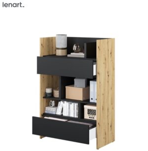 Dig-net nábytek Regál Lenart BED CONCEPT BC-26 | dub artisan / černá