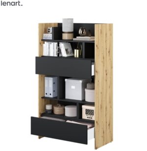 Dig-net nábytek Regál Lenart BED CONCEPT BC-27 | dub artisan / černá
