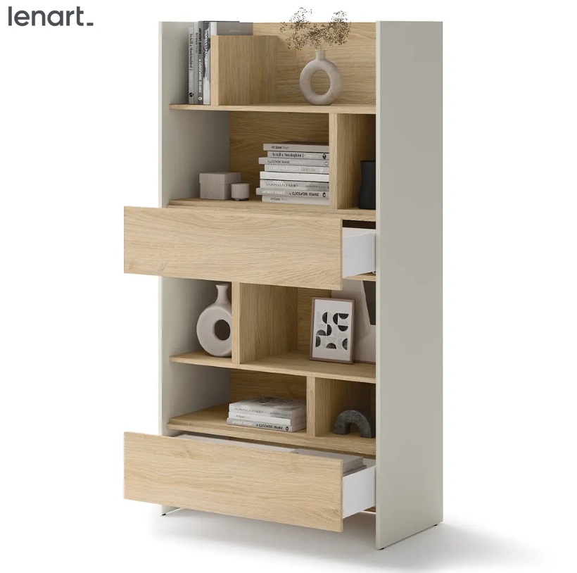 Dig-net nábytek Regál Lenart BED CONCEPT BC-27 | kašmír / dub nagano
