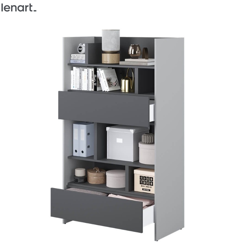Dig-net nábytek Regál Lenart BED CONCEPT BC-27 | šedá / grafit
