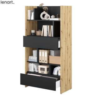 Dig-net nábytek Regál Lenart BED CONCEPT BC-28 | dub artisan / černá