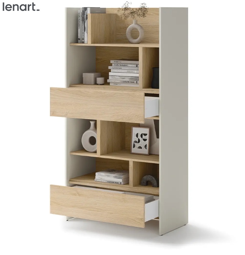 Dig-net nábytek Regál Lenart BED CONCEPT BC-28 | kašmír / dub nagano