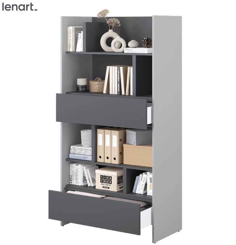 Dig-net nábytek Regál Lenart BED CONCEPT BC-28 | šedá / grafit