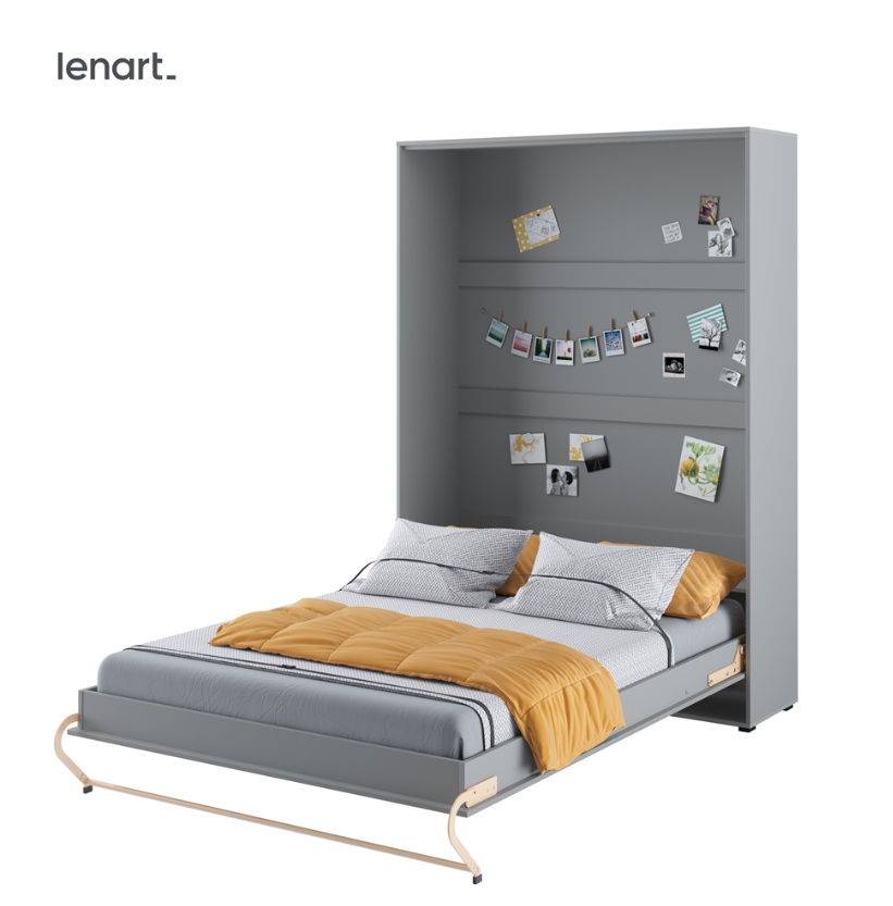Dig-net nábytek Sklápěcí postel Lenart CONCEPT PRO CP-01 šedá | 140 x 200 cm