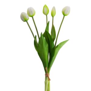 ArtFir Kytice umělých tulipánů NATU 473 | bílá 41 cm