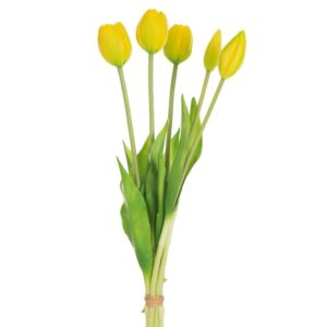 ArtFir Kytice umělých tulipánů NATU 473 | žlutá 41 cm