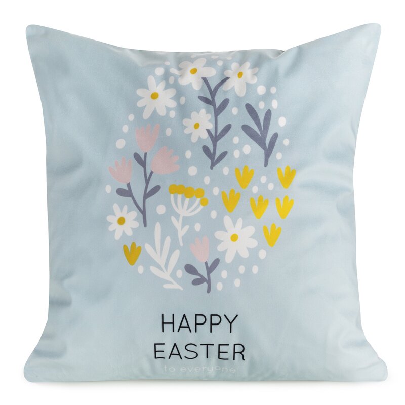 ArtFir Velikonoční povlak na polštář EASTER 11 | modrá/žlutá 45 x 45 cm