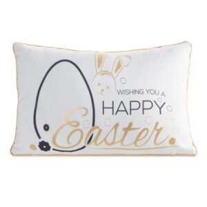 ArtFir Velikonoční povlak na polštář EASTER 48 | bílá/zlatá 30 x 50 cm