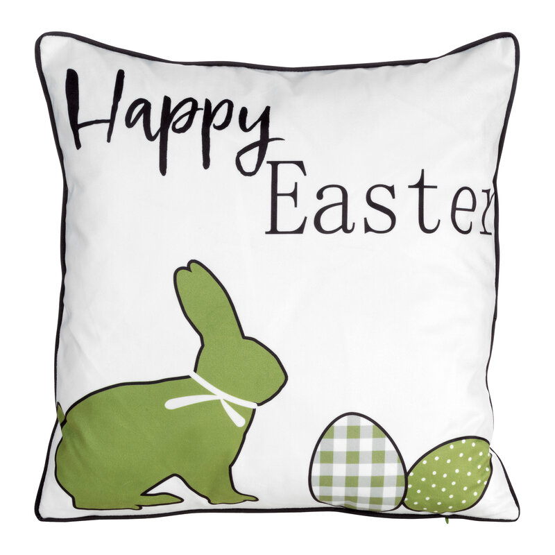 ArtFir Velikonoční povlak na polštář EASTER 5 | zelená/bílá 45 x 45 cm