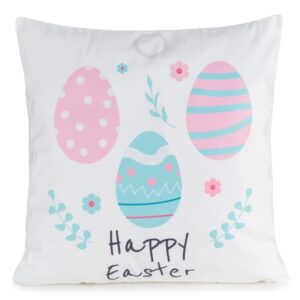 ArtFir Velikonoční povlak na polštář EASTER 8 | bílá/púdrovorůžová 45 x 45 cm