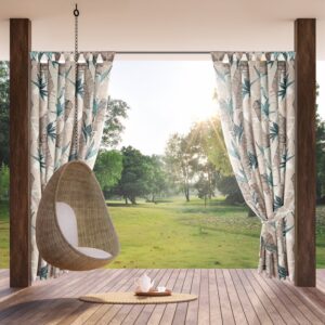ArtFir Závěs na terasu GARDEN 8 PU | béžová/zelená 155 x 220 cm