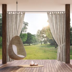 ArtFir Závěs na terasu GARDEN 15 PU | pudrová/krémová 155 x 220 cm