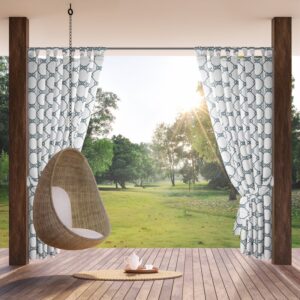 ArtFir Závěs na terasu GARDEN 16 PU | bílá/tmavě modrá 155 x 200 cm