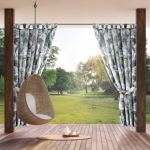 ArtFir Závěs na terasu GARDEN 20 PU | zelená/šedá 155 x 240 cm