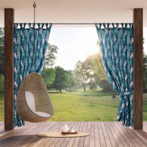 ArtFir Závěs na terasu GARDEN 9 PU | tyrkysová/mátová 155 x 240 cm