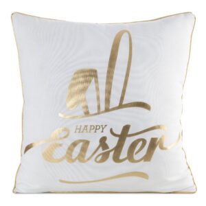 ArtFir Velikonoční povlak na polštář EASTER 41 | bílá/zlatá 45 x 45 cm