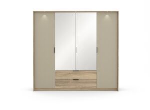 ArtLas Šatní skříň IGLIO 220 4D2S | s LED osvětlením