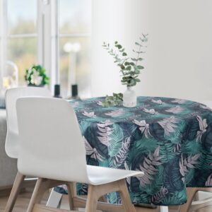 ArtFir Zahradní kulatý ubrus GARDEN 12E | tmavě modrá/tyrkysová 150 cm