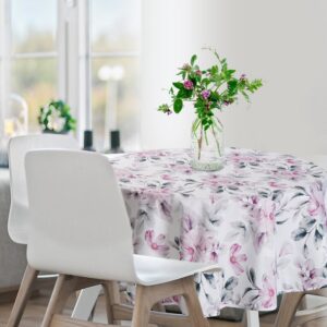 ArtFir Zahradní kulatý ubrus GARDEN 30E | bílá/růžová 150 cm