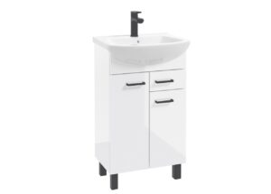 ArtDef Koupelnová skříňka s umyvadlem NOVELTY White D50 2D1S | 50 cm