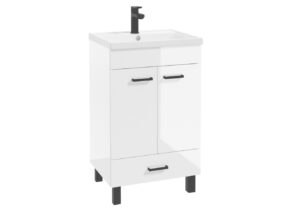ArtDef Koupelnová skříňka s umyvadlem NOVELTY White D50 2D1S | 50 cm
