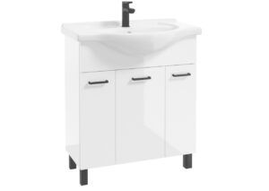 ArtDef Koupelnová skříňka s umyvadlem NOVELTY White D75 | 75 cm