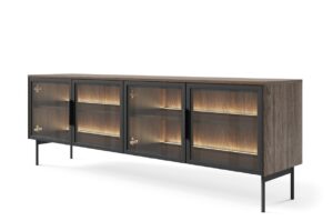 ArtLas Tv stolek NAIRE 4D s LED osvětlením | dub dunin