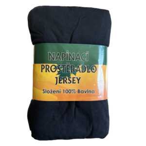 ECOMATRACE Prostěradlo napínací Jersey bavlna černé 120x200