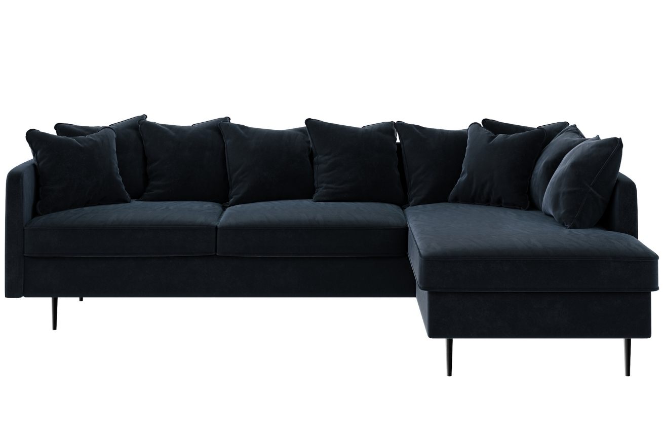 Ghado Sametová rohová pohovka Esme 255 cm