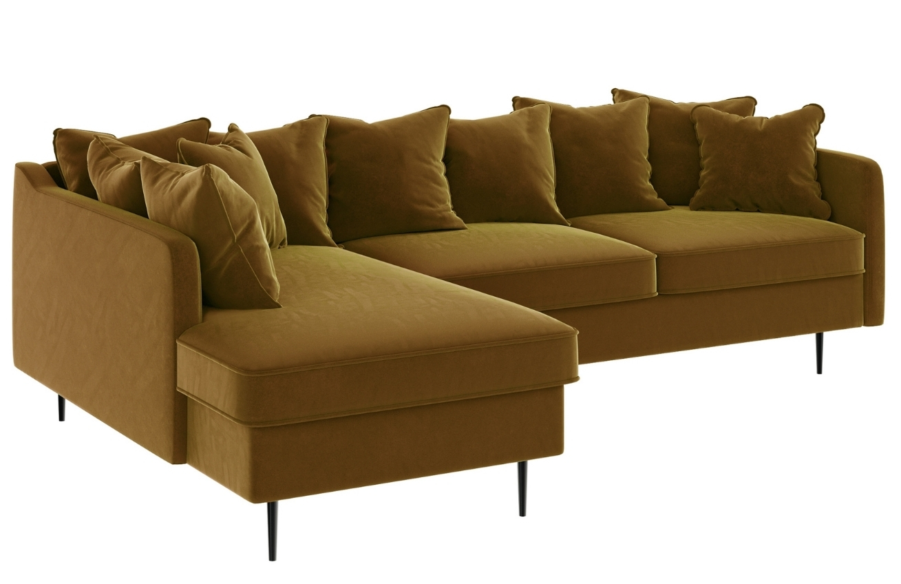 Ghado Sametová rohová pohovka Esme 255 cm