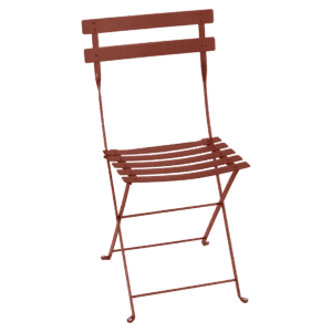Zemitě červená kovová skládací židle Fermob Bistro