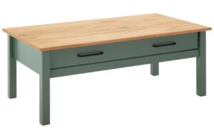 Olivově zelený borovicový konferenční stolek Marckeric Miranda 100 x 55 cm