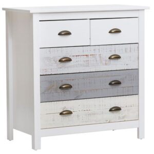 Bílo-šedá borovicová komoda Marckeric Romantica 79 x 40 cm