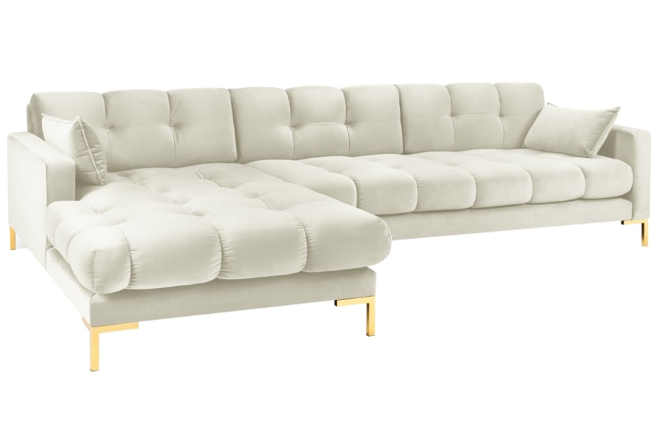 Micadoni Sametová rohová pohovka Mamaia 293 cm