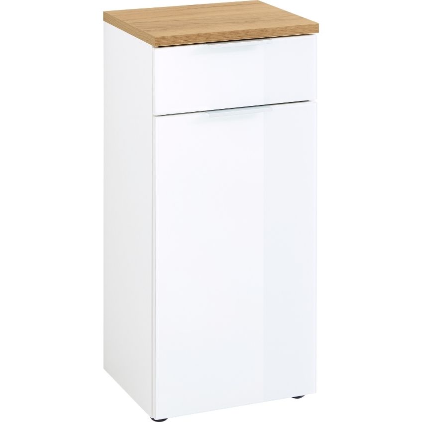 Germania Bílá koupelnová skříňka Pescara 86 x 39 cm s dubovou deskou