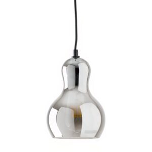 Kouřově šedé skleněné závěsné světlo Somcasa Salem 15 cm