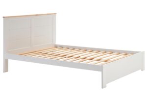 Marckeric Bílá dřevěná dvoulůžková postel Akira 160 x 200 cm