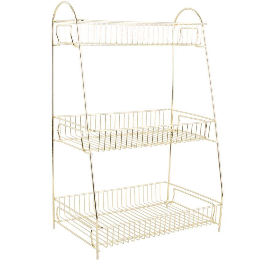 Present time Zlatý kovový kuchyňský stojan Stalios L