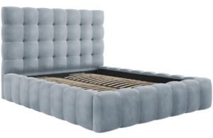 Micadoni Sametová postel Mamaia 160 x 200 cm s úložným prostorem