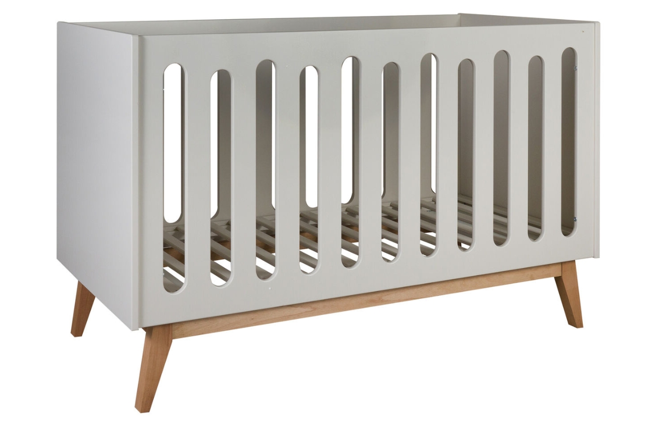 Béžová lakovaná dětská postýlka Quax Trendy 70 x 140 cm