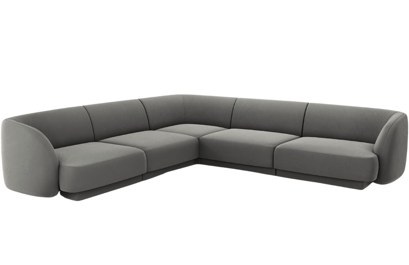 Micadoni Sametová rohová pohovka Miley 255 cm