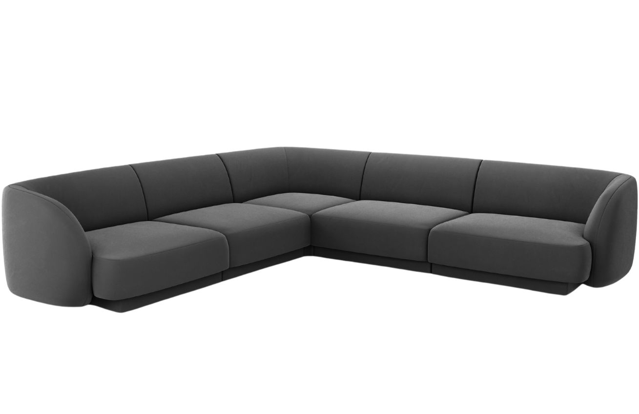 Micadoni Sametová rohová pohovka Miley 255 cm