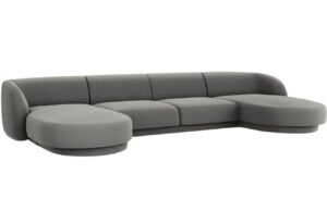 Micadoni Sametová rohová pohovka Miley 330 cm