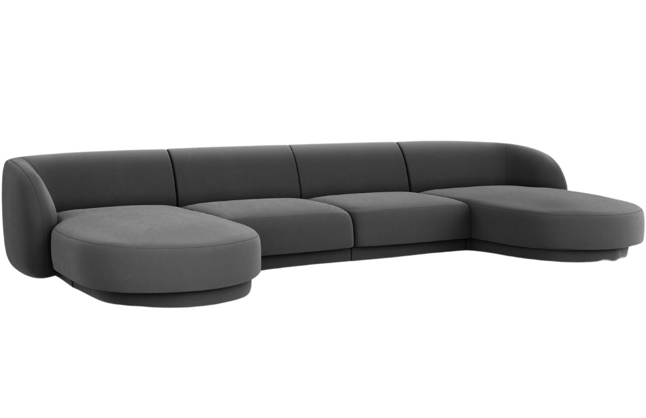 Micadoni Sametová rohová pohovka Miley 330 cm