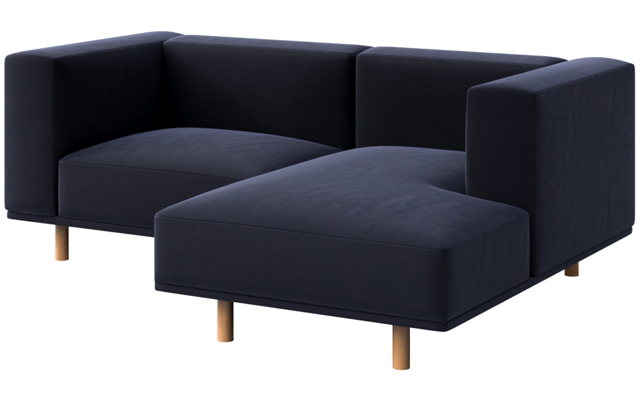 Ame Yens Sametová rohová pohovka Kukumo 204 cm