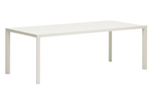 Bílý kovový zahradní jídelní stůl Kave Home Culip 220 x 100 cm