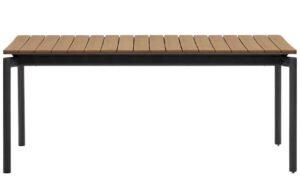 Kave Home Rozkládací zahradní stůl z polywoodu Canyelles 180/240 x 100 cm s černou podnoží