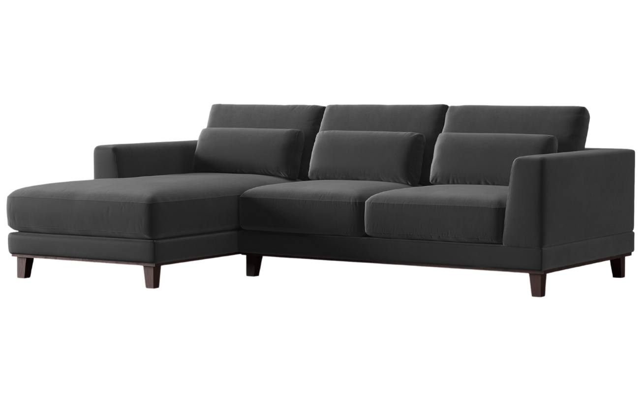 Windsor & Co Sametová rohová pohovka Leon 260 cm